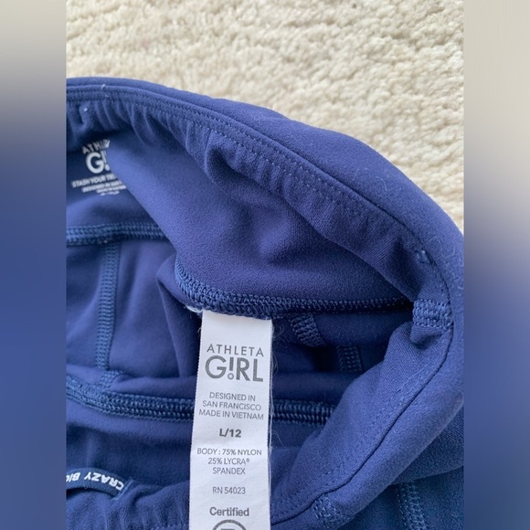 Athleta Girl Size L, 12, Navy Stash Your Treasures Capri Leggings - Picture 6 of 7